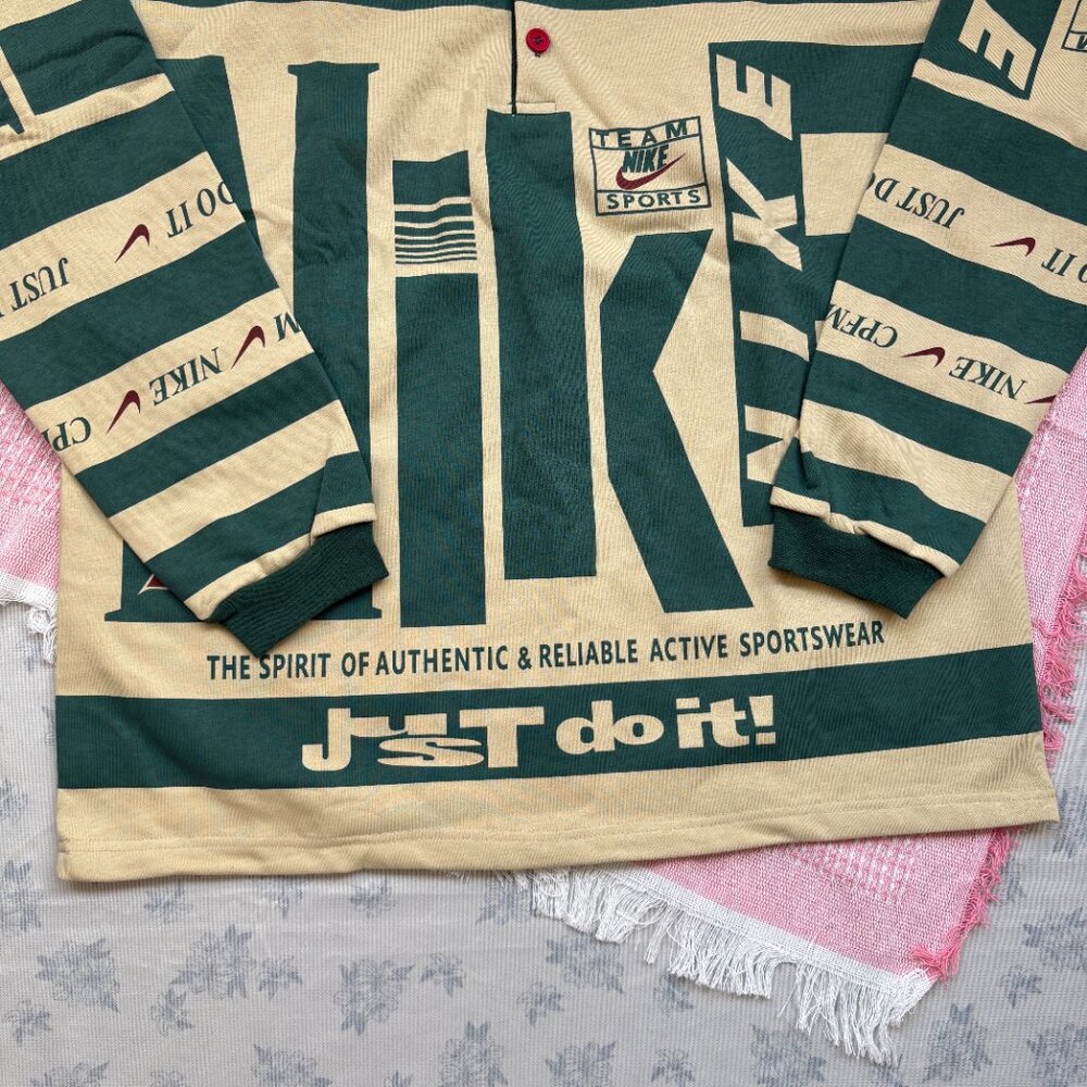 Nike X Cactus Plant Flea Market Green Long-Sleeved Polo Shirt - Picture 4 of 7